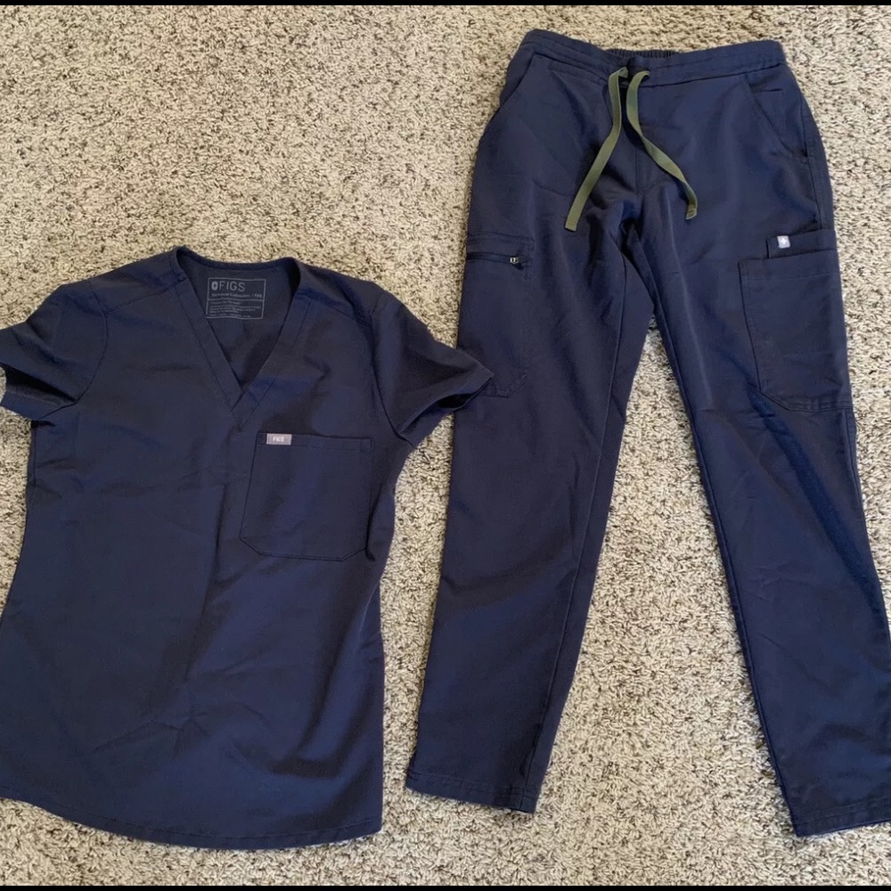 Figs scrubs navy set